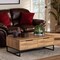 Baxton Studio Franklin Modern Oak Brown Finished Wood and Black Finished Metal 2-Drawer Coffee Table 180-11208-Zoro - alternate 3